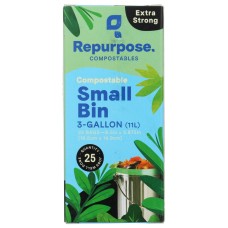 REPURPOSE: Compostable Small Bin Bag 3gallon, 25 ea