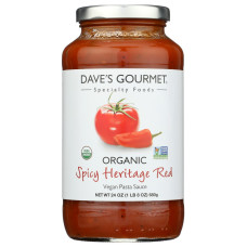 DAVES GOURMET: Organic Spicy Heritage Red Pasta Sauce, 24 oz