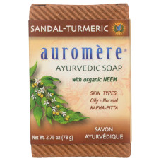 AUROMERE: Sandal Turmeric Ayurvedic Soap, 2.75 oz AUROMERE: Sandal Turmeric Ayurvedic Soap, 2.75 oz