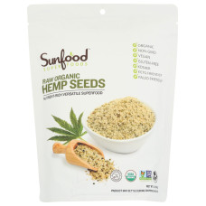SUNFOOD SUPERFOODS: Hemp Seeds Shelled Organic Raw, 1 lb SUNFOOD SUPERFOODS: Hemp Seeds Shelled Organic Raw, 1 lb