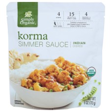 SIMPLY ORGANIC: Korma Simmer Sauce, 6 oz
