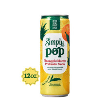 SIMPLY POP: Pineapple Mango Prebiotic Soda, 12 fo