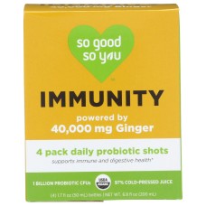 SO GOOD SO YOU: 4 Pack Immunity Shot, 6.8 oz
