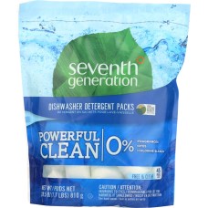 SEVENTH GENERATION: Dishwasher Detergent Packs Free Clear, 45 pc