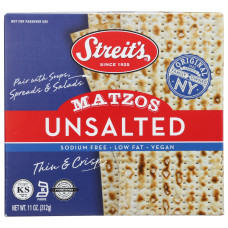 STREITS: Unsalted Matzo, 11 oz STREITS: Unsalted Matzo, 11 oz