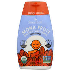 SWEETLEAF STEVIA: Monk Fruit Organic Sweetener French Vanilla Squeezable, 1.7 oz SWEETLEAF STEVIA: Monk Fruit Organic Sweetener French Vanilla Squeezable, 1.7 oz