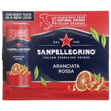 SAN PELLEGRINO: Aranciata Rossa Sparkling Drink 6 Count, 66.9 fo