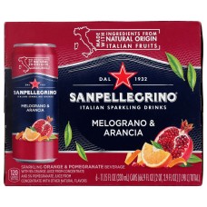 SAN PELLEGRINO: Melograno and Arancia Sparkling Drink 6 Count, 66.9 fo
