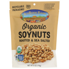 SUNRIDGE FARMS: Organic Roasted and Salted Soynuts, 6 oz SUNRIDGE FARMS: Organic Roasted and Salted Soynuts, 6 oz