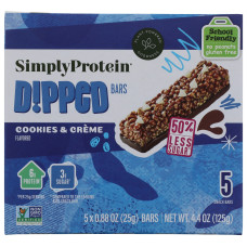 SIMPLY PROTEIN: Dipped Cookies and Creme Bars, 4.4 oz