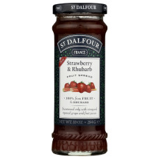 ST DALFOUR: Strawberry and Rhubarb Fruit Spread, 10 oz