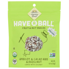 SUNNY FRUIT: Organic Apricot Cacao Nibs and Hazelnut Balls, 4.4 oz SUNNY FRUIT: Organic Apricot Cacao Nibs and Hazelnut Balls, 4.4 oz