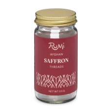 RUMI SPICE: Saffron Threads Glass Jar, 0.5 gm