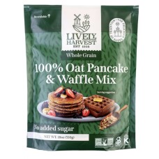 LIVELY HARVEST: Mix Oat Pancake Waffle Whole Grain, 17.99 oz