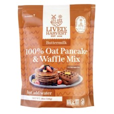 LIVELY HARVEST: Mix Oat Pancake Waffle Buttermilk, 17.99 oz
