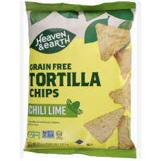 HEAVEN AND EARTH: Chips Tortilla Chili Lme, 4.5 OZ