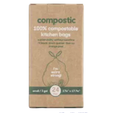 COMPOSTIC: Bags Trash Cmps Ktc 3 Gl, 24 bg