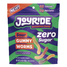 JOYRIDE: Gummy Sour Worms Zero, 5.4 OZ