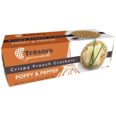 TRESORS: Crispy Poppy & Pepper Crackers, 3.3 OZ