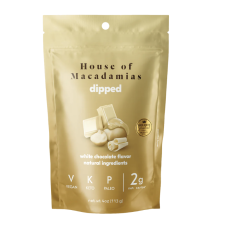 HOUSE OF MACADAMIAS: Nuts Dip White Chocolate, 4 oz