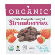 NUT FREE CHOCOLATE FACTORY: Choc Dark Cvrd Straw Org, 2.3 oz