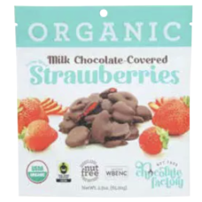 NUT FREE CHOCOLATE FACTORY: Choc Mlk Cvrd Straw Org, 2.3 oz