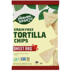 HEAVEN AND EARTH: Sweet BBQ Tortilla Chips, 4.5 oz