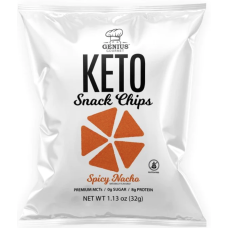 GENIUS GOURMET: Keto Chips Spicy Nacho, 1.13 oz