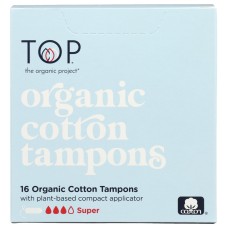 TOP THE ORGANIC: Organic Cotton Tampons Super, 16 ea