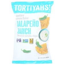 TORTIYAHS: Jalapeno Ranch Tortilla Chips, 8 oz