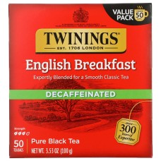 TWINING TEA: English Breakfast Decaf Tea, 50 bg