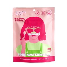 TAZZY CANDY: Sour Watermelon Lollipop, 1.92 oz