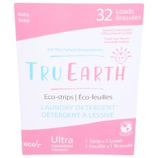 TRU EARTH: Eco Strips Laundry Detergent Baby, 32 ea