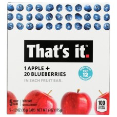 THATS IT: Apple and Blueberry Fruit Bars 5Ct, 6 oz