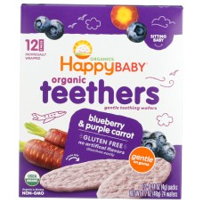 HAPPY BABY: Blueberry and Purple Carrot Teethers, 1.7 oz
