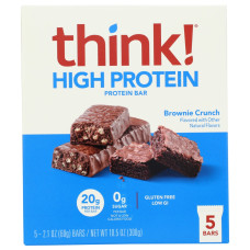 THINK!: High Protein Bar Brownie Crunch 5Pc, 10.5 oz