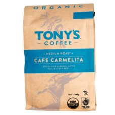 TONYS COFFEE: Cafe Carmelita Medium Roast Whole Bean Coffee, 12 oz