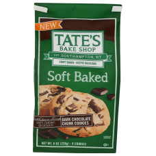 TATES: Soft Baked Dark Chocolate Chunk Cookies, 8 oz