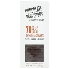 SCHARFFEN BERGER: 70 Percent Dark Chocolate with Toasted Almond Flats, 6.3 oz