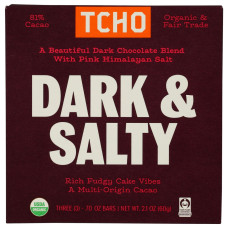 TCHO: Dark and Salty Chocolate Fudgy Bar, 2.5 oz