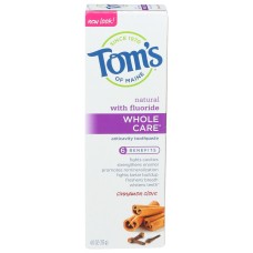 TOMS OF MAINE: Whole Care Cinnamon Clove Toothpaste, 4 oz