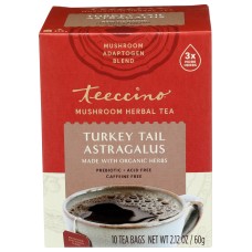 TEECCINO: Tea Turkey Tail Astragalus Mushroom, 10 ct