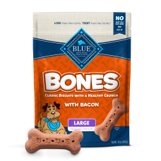 BLUE BUFFALO: Biscuit Lrg Bacon Bones, 16 oz