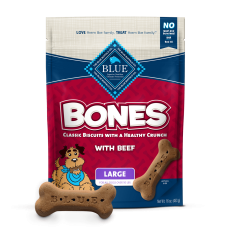 BLUE BUFFALO: Biscuit Lrg Beef Bones, 16 oz