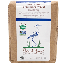GREAT RIVER ORGANIC MILLING: Organic Unbleached Wheat Bread Flour, 5 lb
