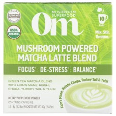 OM MUSHROOMS: Mushroom Matcha Latte Blend, 2.82 oz