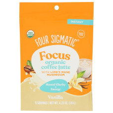 FOUR SIGMATIC: Focus Organic Coffee Latte Vanilla, 4.23 oz