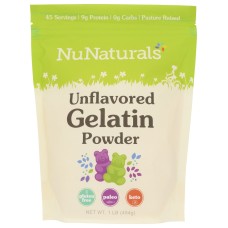 NUNATURALS INC: Gelicious Unflavored Gelatin, 1 lb