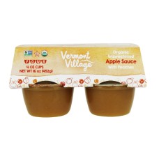 VERMONT VILLAGE CANNERY: Organic Unsweetened Applesauce with Peaches 4 Cups, 16 oz