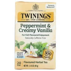 TWINING TEA: Peppermint and Creamy Vanilla Tea, 20 bg